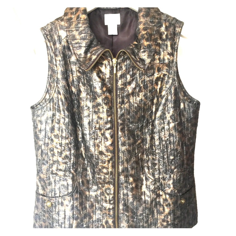 Gold/Black Zipper Vest